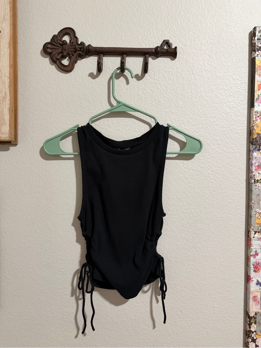 Zara Black Sleeveless Side-Tie Tank